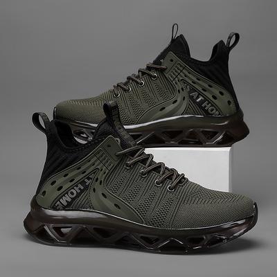 High-top Men's Shoes Blade Shoes Large-size Shoes Socks Shoes New Thick-soled Heightening Shock Absorption Running Casual Sports Shoes
