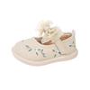 Baby Girls Leather Shoes Embroidered Sweet Toddler Kids Walking Shoes Soft Sole 2025 Fashion Baby Flat Shoes Non-slip Lace Bows