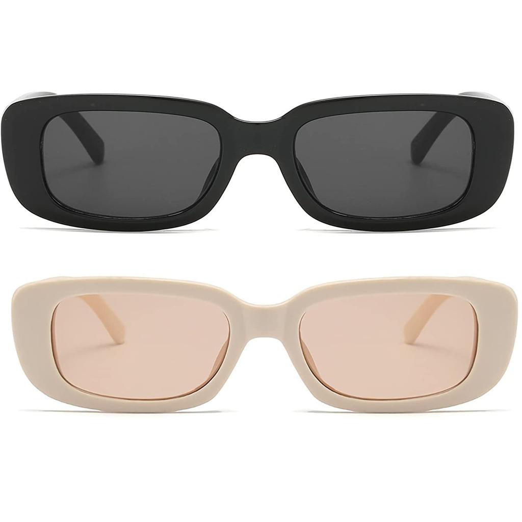 Women's Multicolor Colorful Retro Trend Reflective Large Frame Funglasses 2PCS