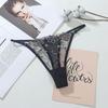 Low-waist T-Back G String Cotton Crotch Sexy Briefs Mesh Thong Flowers Panties Lady Lingerie