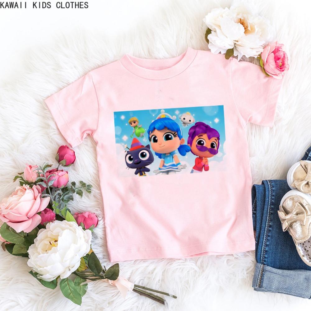 New Rainbow Kingdom Tops Toddler Tees Clothes Children Clothing Cartoon Kids T-shirt Girls Clothes Short Sleeve Casual