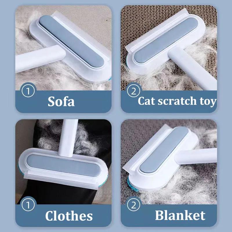 3-in-1-Bürste zur Tierhaarentfernung, langer Griff, Fensterreinigungsbürste, Reinigungswerkzeug für Tierfell, manuelle Bürste zur Entfernung von Katzen- und Hundehaaren