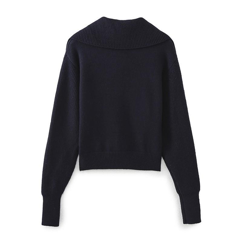 Womens Oversized Knit Cardigan Sweater With Collar Zipper Fall Winter Casual Wear