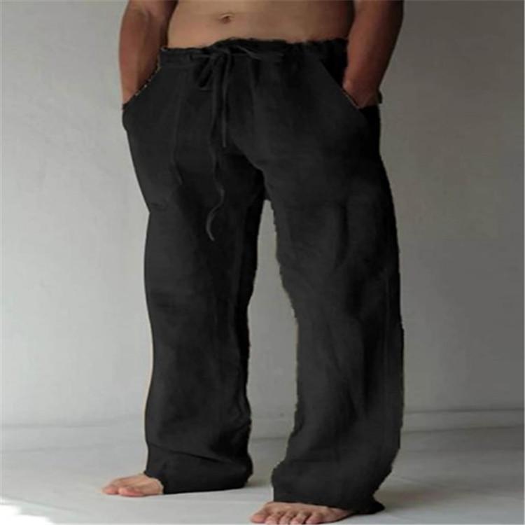 Herren Europäischer & Amerikanischer Neuer Stil Jugend Baumwolle Leinen Kordelzug Lockere Freizeit Hose: Trendy & Vielseitig