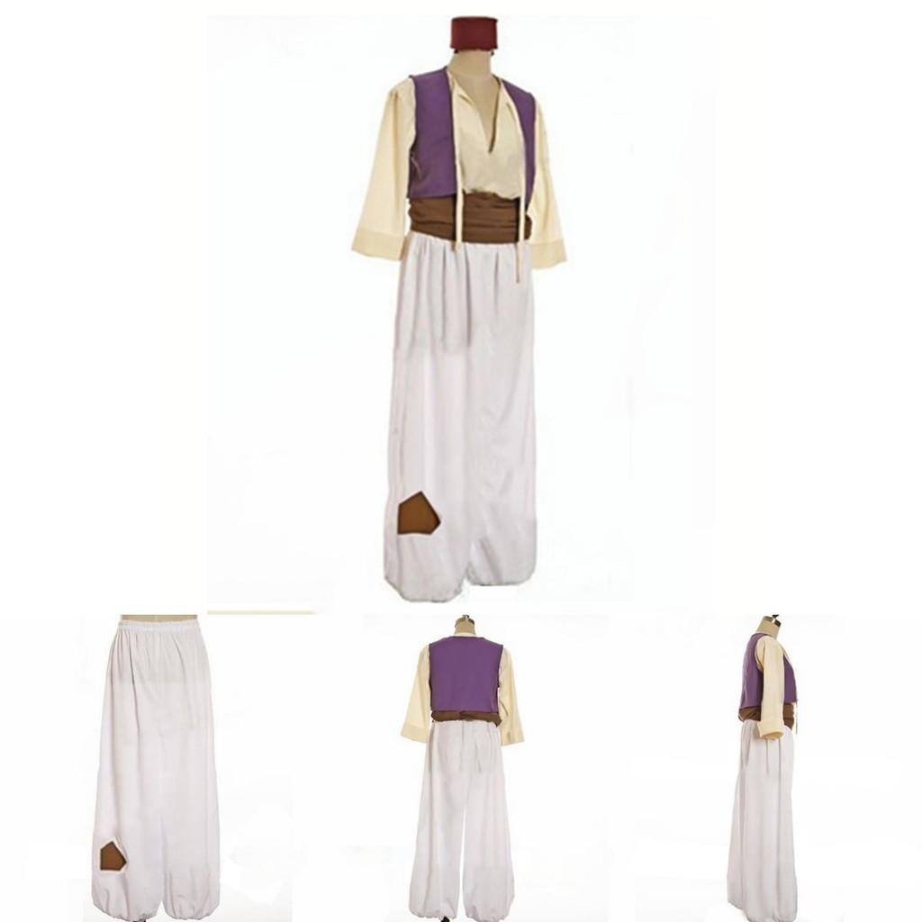 Enchanting Mens Adult Prince Aladdin Cosplay Costume Outfit With Elegant Hat