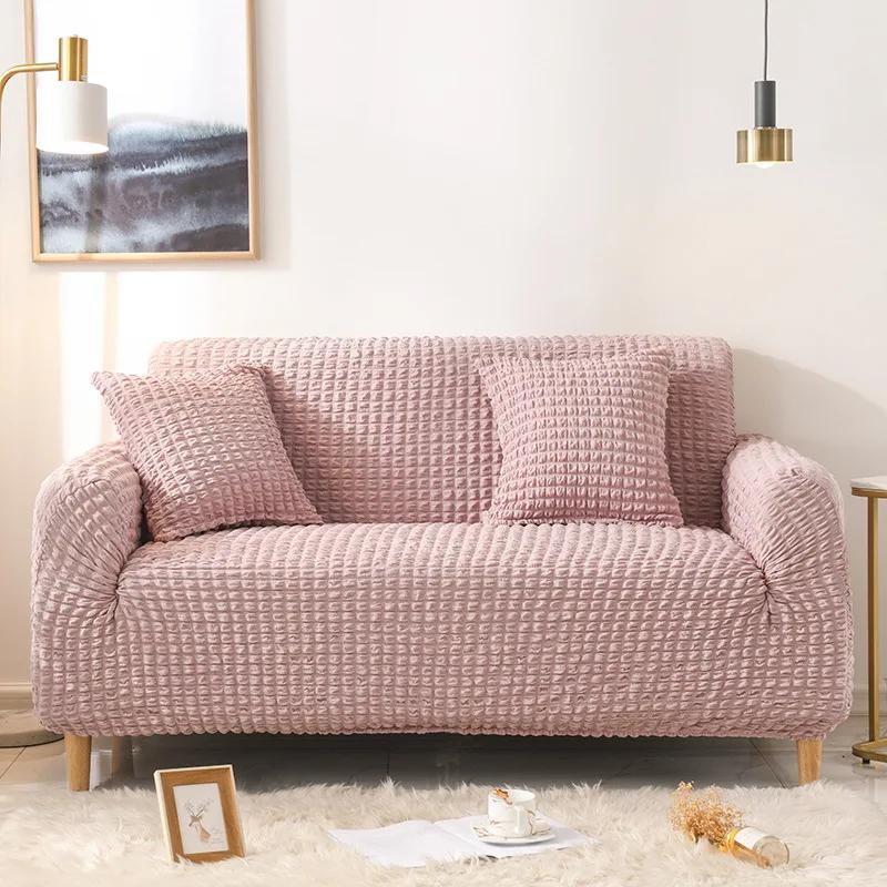Elastic Sofa Covers for Living Room Geometric ArmChair Knitted Corn Grid Fabric Sofa Slipcovers Chair Protector Home Decor
