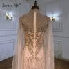 Golden luxury beads slim and thin queen aura annual meeting host elegant banquet evening dress dress LA11181