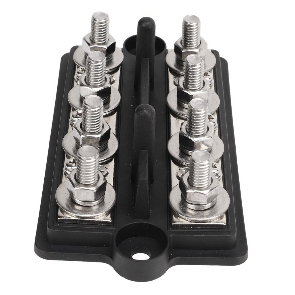 Power Distribution Block DC12 to 48V 150A 8 M10 Studs Battery Bus Bar for Cars Boats Yachts Trucks