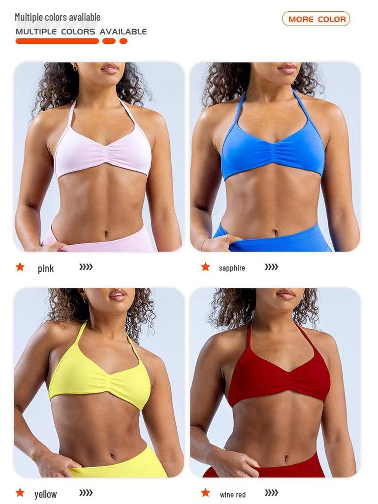 Reggiseno Sportivo Senza Ferretto in Nylon Opaco Altamente Elastico ad Asciugatura Rapida per Corsa, Fitness e Yoga