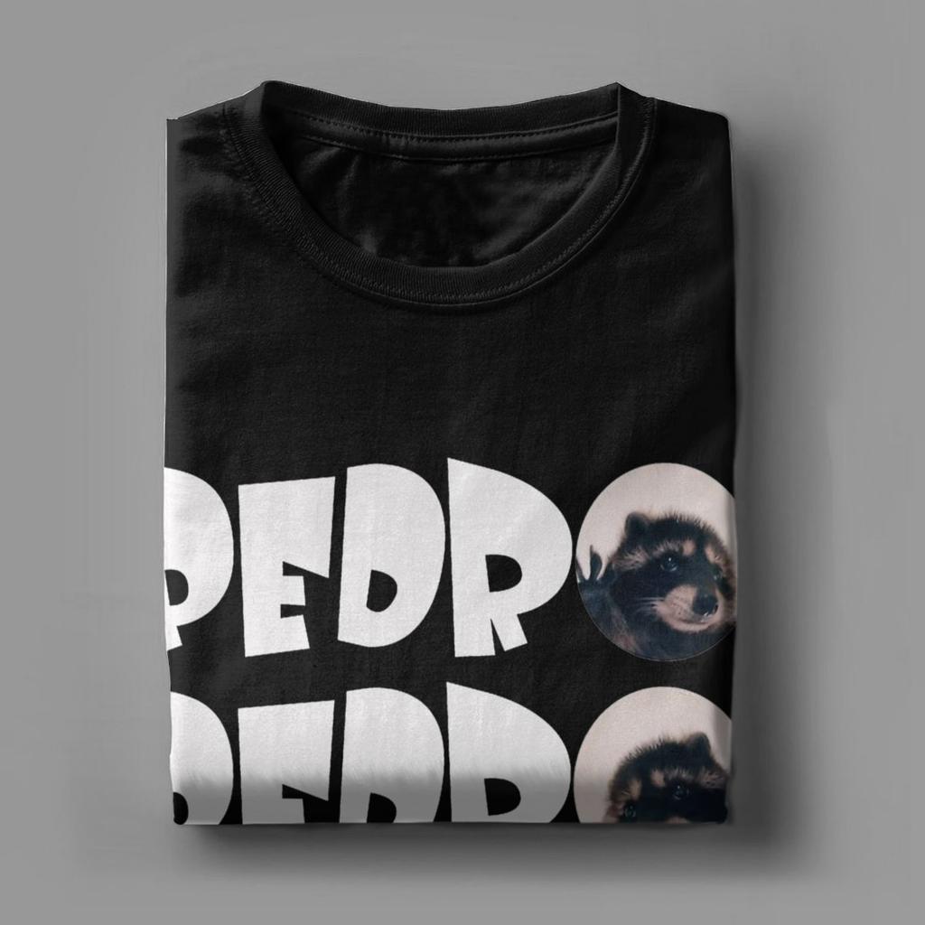Men's T-Shirt Pedro The Dancing Raccoon Funny Cotton Tee Shirt Short Sleeve T Shirt Crew Neck Clothes Adult