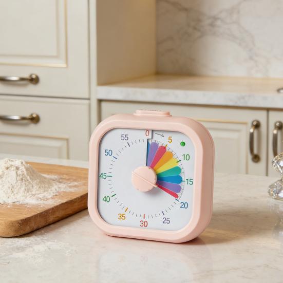 Visual Timer for Kids 60 Minute Rainbow Countdown with Silent Pause Function