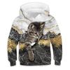 Kids Girls Boys Hoodie Pullover Animal Cat Long Sleeve Pocket Children Top Casual Hoodie Adorable Daily
