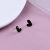 Elegant Black Heart Stud Earrings: Chic, Minimalist Design for Everyday Wear
