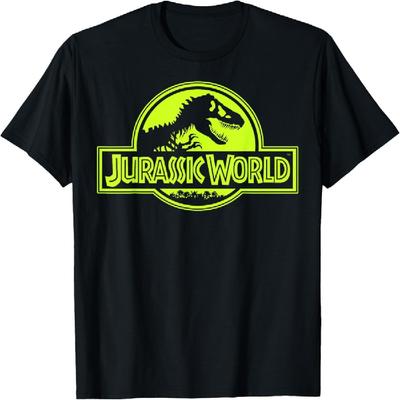 Jurassic World Neongrün Klassisches Logo T-Shirt
