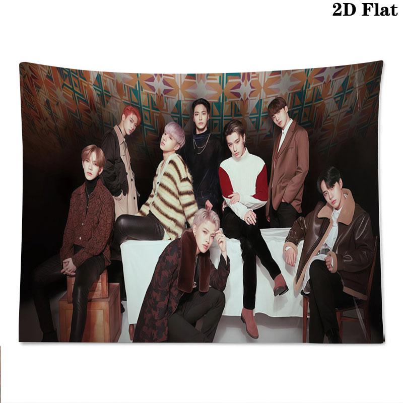 ATEEZ Poster Wall tapestry, aesthetic printed fabric blanket, suitable for bedroom, living room, and home decor.
