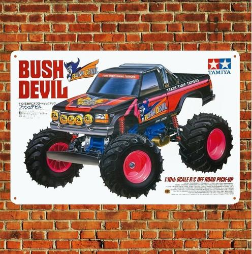

Metal Poster Vintage Rc Car Tin Sign Plaque Tamiya Bush Devil Truck Boxart -aluminum 20x30cm（7.8x11.8inch）