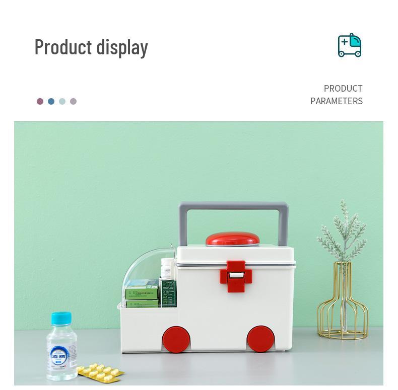 Large Portable Plastic Medicine Storage Box for Household Use