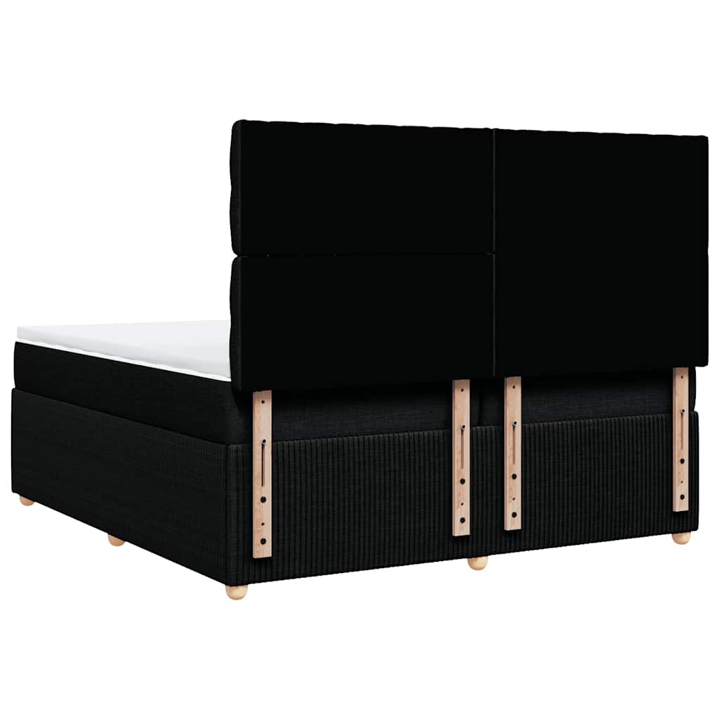 Vidaxl Continental Bed With Mattress, Black, Fabric, 200X200 Cm