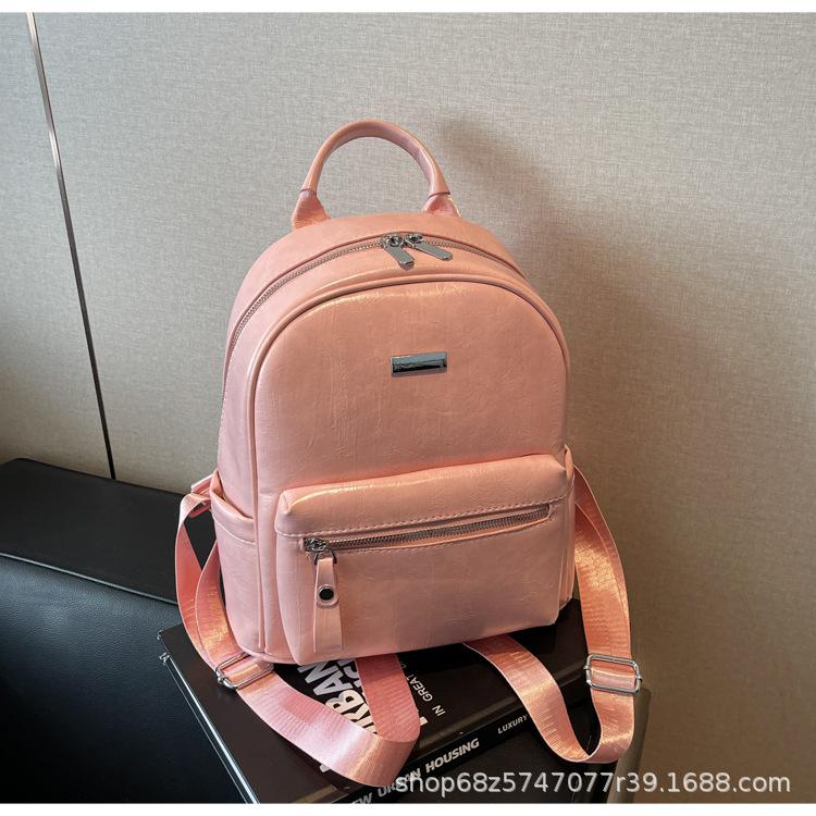 Backpack Women's 2025 New Fashionable Simple Large-capacity Solid Color Trendy Bag Korean Version of High-quality Foreign Style Handbag