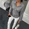 Design Sensing Waist-hugging Shirt New Temperament Intellectual and Elegant Lapel Shirt for Women