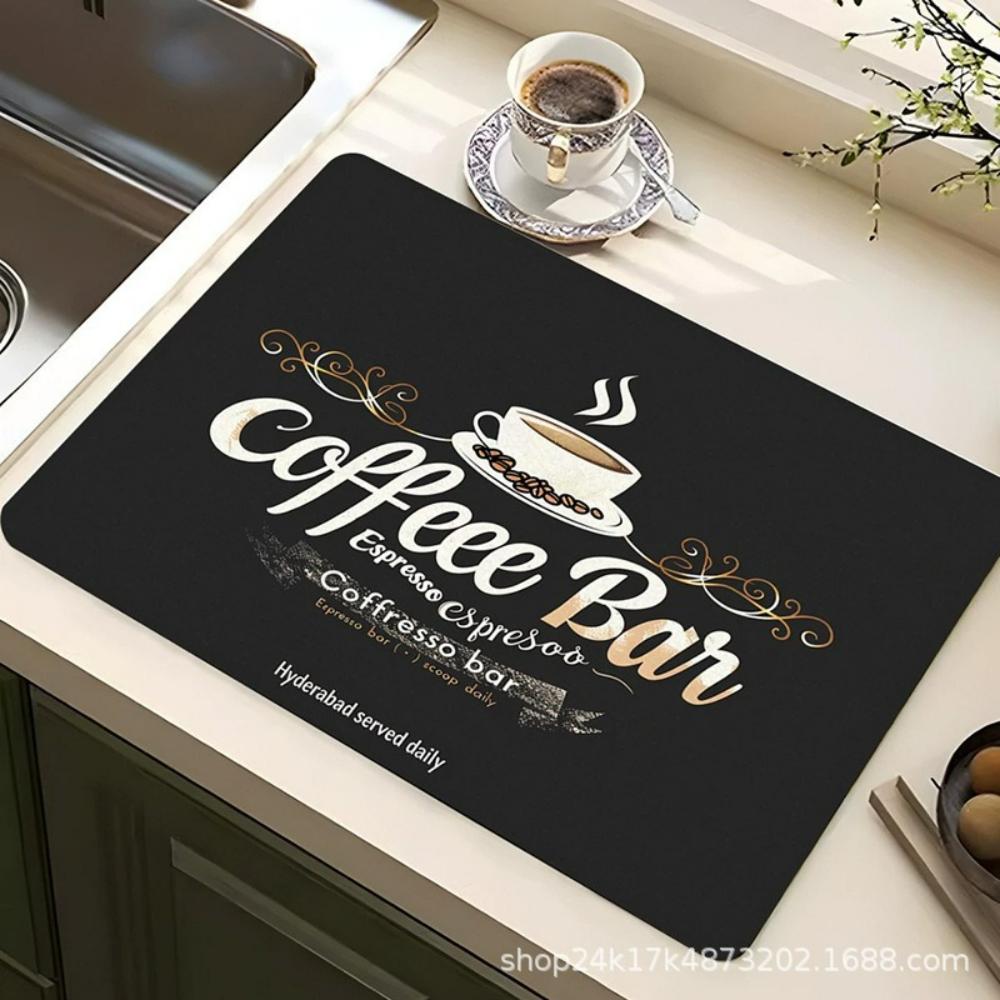 Kaffee Wasser Tasse Kieselgur Geschirr Matte Schnelltrocknend Rutschfest Abtropfmatte für Geschirr Arbeitsfläche Dekor Kaffeemaschine Geschirr Pad