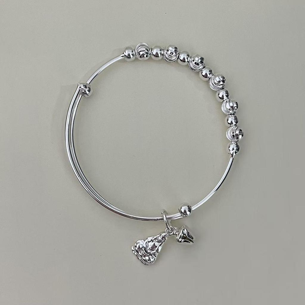 Trendy Celebrity Style Silver-Plated Beaded Adjustable Bracelet