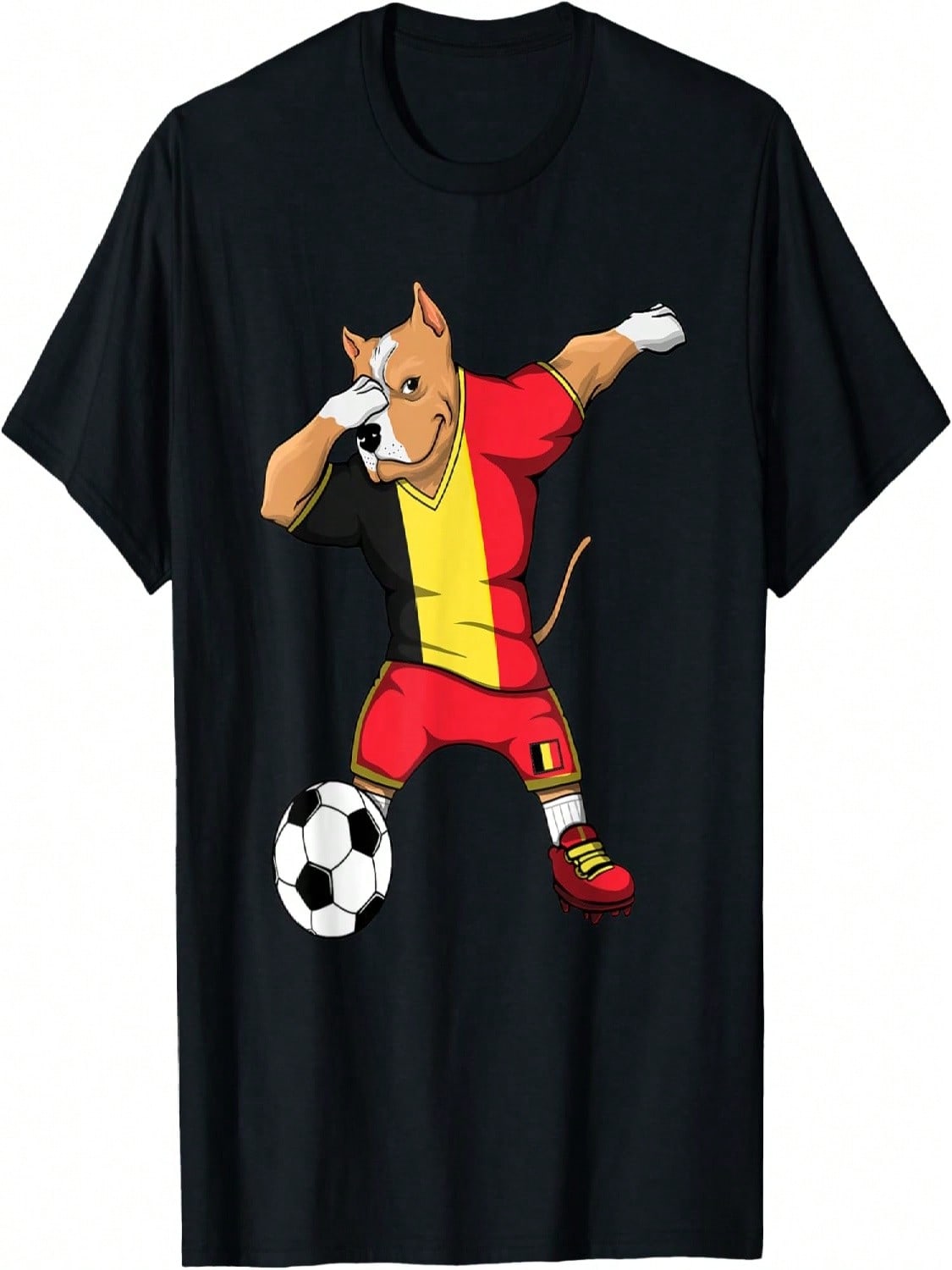 Dabbing Pitbull Belgium Soccer Fans Jersey Belgian Football T-Shirt S разноцветный
