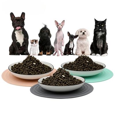 Tovaglietta in Silicone per Animali Domestici Rotonda Tappetino per Cibo Gatti Tappetino per Cibo Cani Antiscivolo e Resistente allo Sporco Tappetino in Silicone per Uso Alimentare
