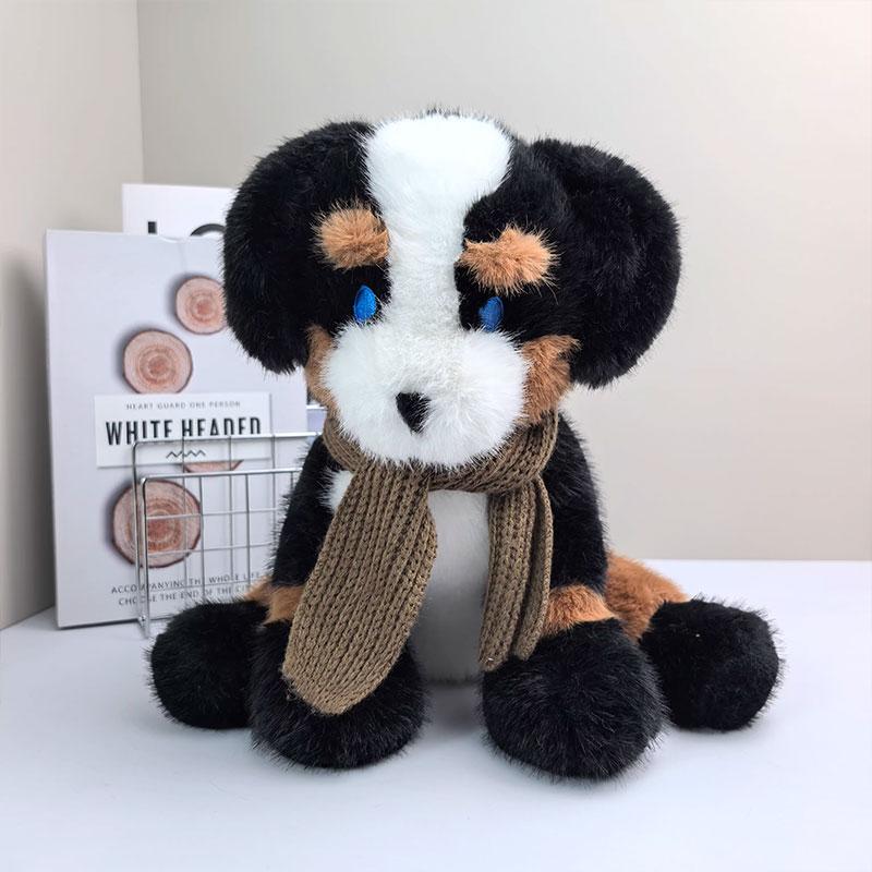 Berner Sennenhund Schal Plüschtier Stofftier Wilde Tiere Lebensechte Puppe Heimdeko Spielzeug Simulierte Hundepuppe Kindergeburtstag Weihnachtsgeschenk