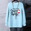 Ladies' Christmas Printed Round Neck Long Sleeved T-shirt Sweatshirt Top