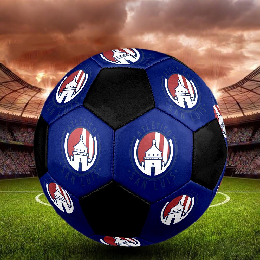 SIZE 5 Atlético San Luis Soccer Ball Colorful All Ages Machine Stitched PVC Competition Ready Durable High-Bounce