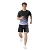 2Pcs/Set Men Summer Sportswear Crew Sleeve T-shirt Elastic Neck Short Waist Wide Leg Shorts Set Quick