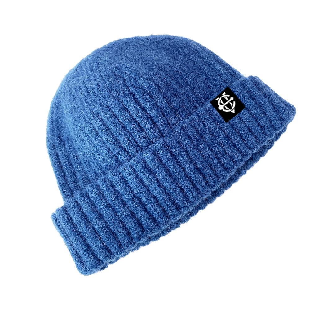 EIGHTVOLUME Ev Fleece-Lined Ribbed Short Beanie (Blue)