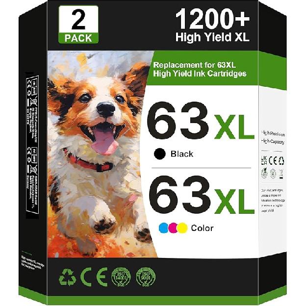 67XL Ink Cartridges Black/Color Combo Pack Replacement for HP Ink 67 67XL Ink Cartridges Work for HP DeskJet 2755e 2700 2855e 2842e 2800 4155e 4255e