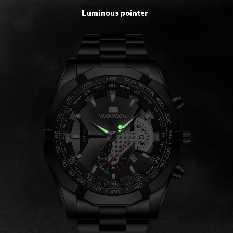 VA VA VOOM Watches for Men Luminous Quartz Watches South East Asia Sports Leisure Steel Belt Watches Sports