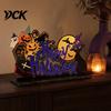 Themed Halloween Room Decorations Tabletop Decor Signs, Pumpkin Ghost Gnome Wood Centerpiece Blocks, Spooky Table Centerpieces Party Tiered
