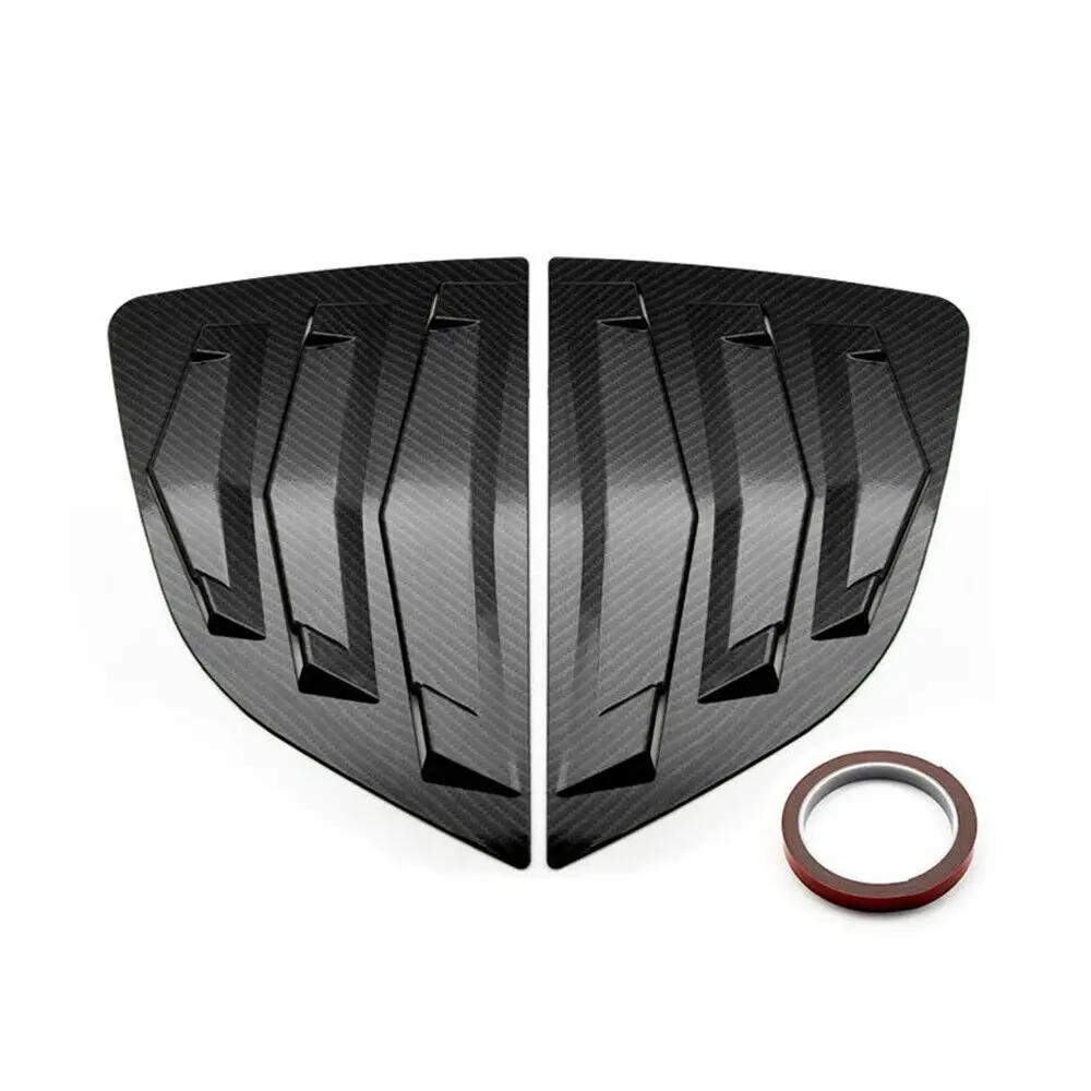 For Honda Jazz Fit 2014-2019 Car Rear Louver Window Side Shutter Cover Trim Sticker Vent Scoop ABS Carbon Fiber Auto Accessories