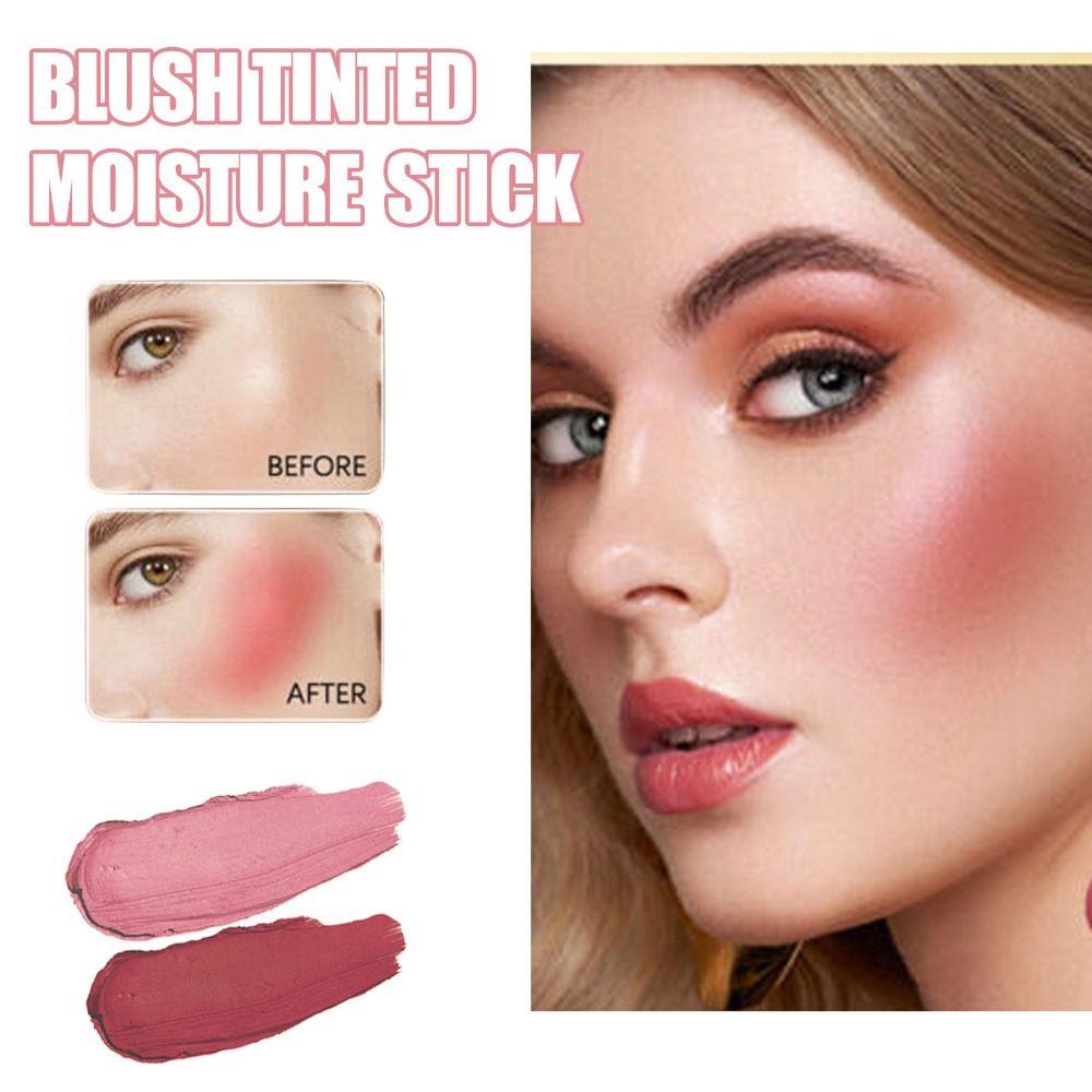 Seidiger Mattierender Rouge-Creme-Stick Feuchtigkeitsspendende Formel Perlmutt-Finish Multifunktionaler Rouge-Stick Aufhellender Effekt Wasserdicht