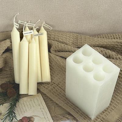 1pc Cylindrical Pillar Candle Silicone Mold DIY Handmade Craft Making Church Pointed Long Rod Ploe Candle Mold Home Decoration