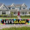 Polyester Material Let's Glow Banner Colorful Glow Banner Neon Glow Banner for Retro Party Indoor Decoration Festive