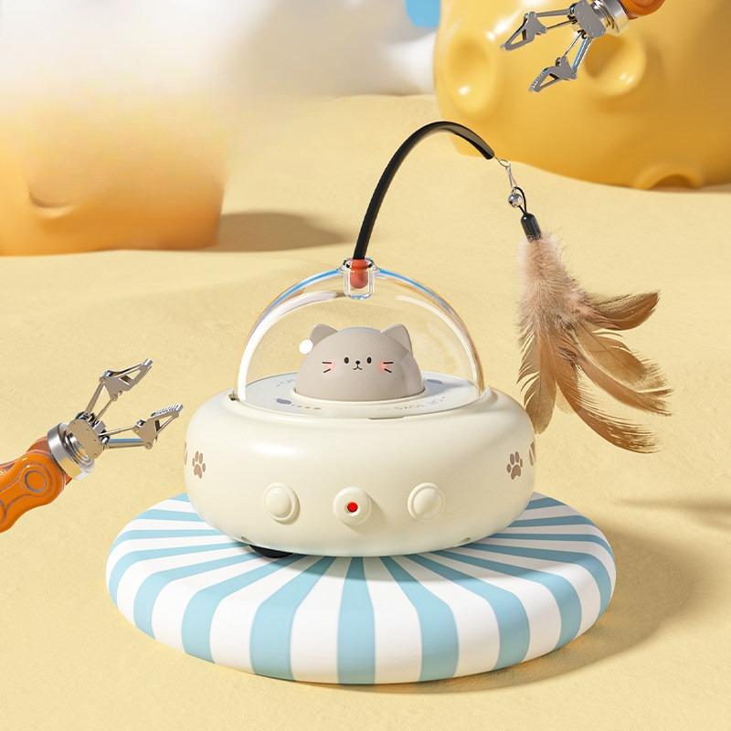 Cat Toy Automatic Cat Teaser Stick Feather Cat Teaser Laser Pen Intelligent Electric Cat Toy Car Cat кофейный