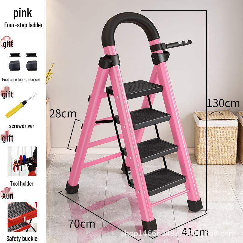 HongfuLai Thickened Folding Household Ladder: 3 to 6 Steps, A-Frame Design