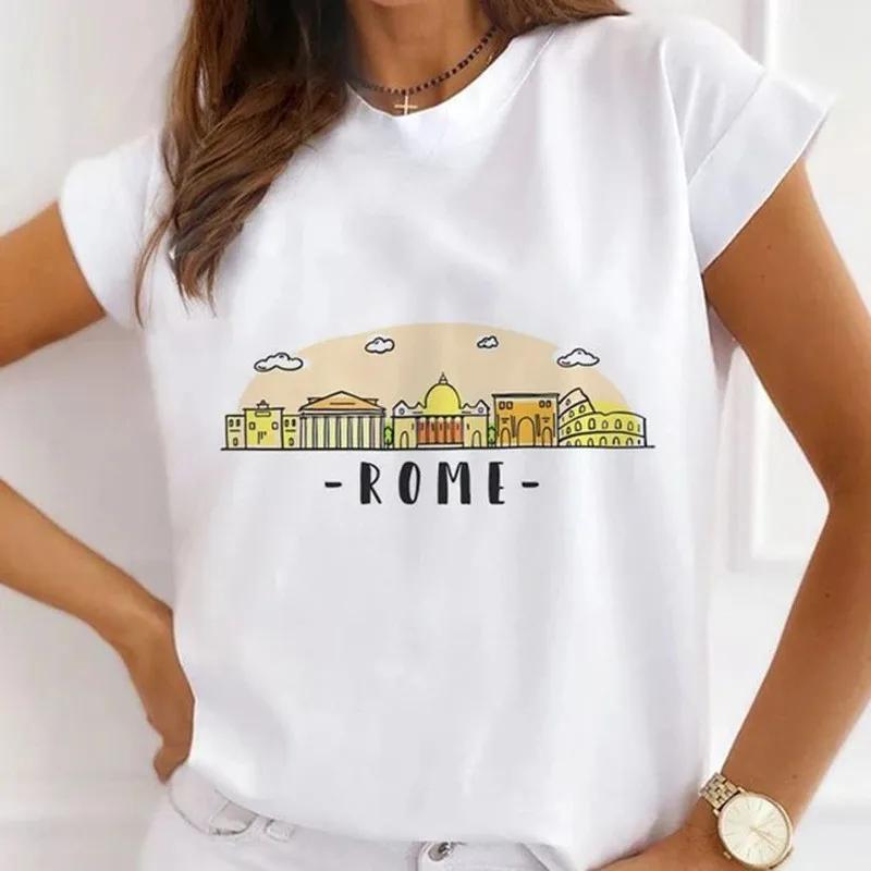 African Women's New Fashion City Girl Half Sleeve Basic Cute Clothes T-shirt Graphic T Shirts Y2k Tops Harajuku Vintage Tee