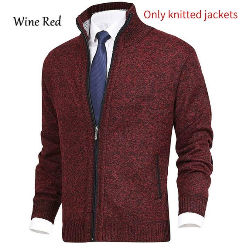 2023wish Men's Fashionable Knitted Cardigan Sweater With Stand Collar Plus Size