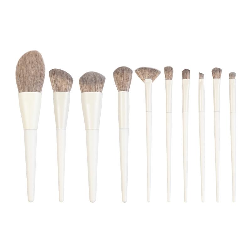 

New 10 Pcs Zero Degree Makeup Brush Cangzhou High Quality Wooden Handle Gift Box Bulk Paint foundation make-up Brush eye shadow Brush