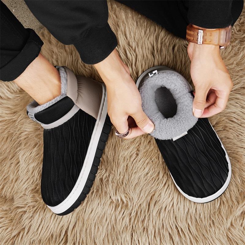 Men's Snow Boots for Autumn and Winter New Style with Plush Lining Thickened for Warmth In Winter Soft Sole Non-Slip Co