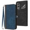 Side Buckle Double Fold Hand Strap Leather Phone Case