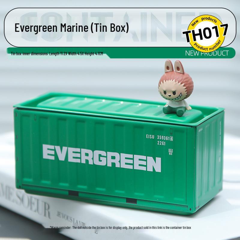 Miniature Tinplate Shipping Container Display Box for Figurines - Trendy Collectible Ornament & Storage Gift