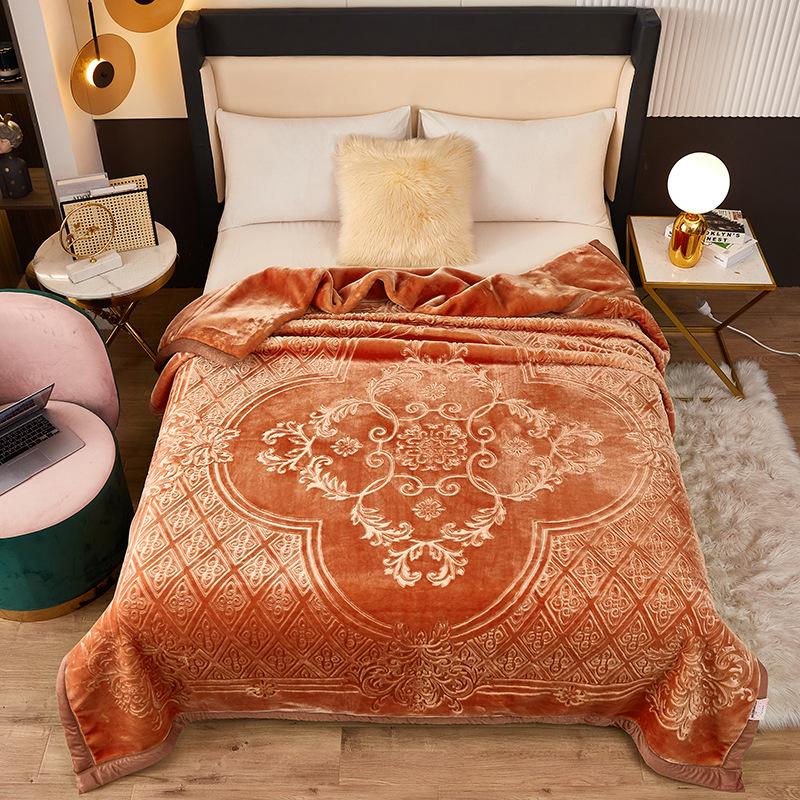Winter Raschel Double-Layer Coral Fleece Blanket - Super Soft Wedding Gift