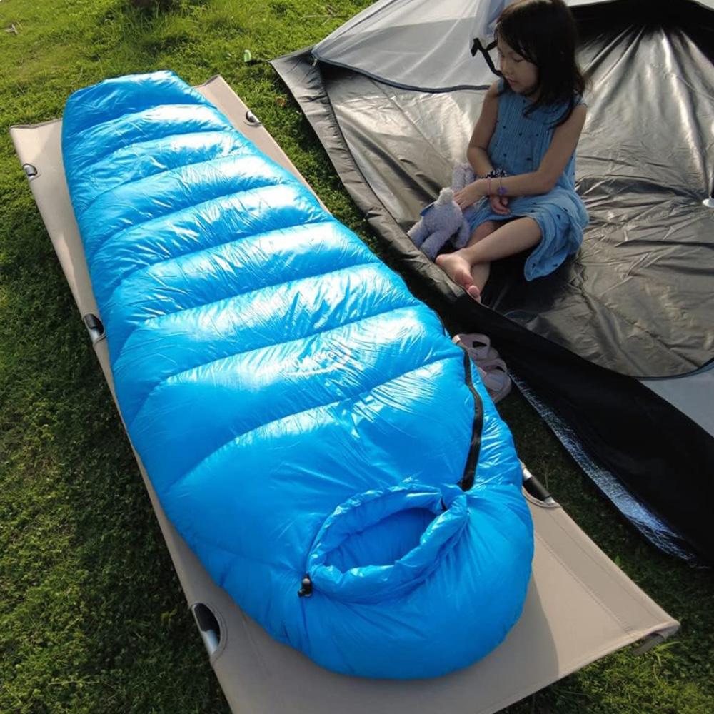Children's mummy sleeping bag, down sleeping bag, 800g 95% goose down filling, ultra-light, cold-proof, camping sleeping bag